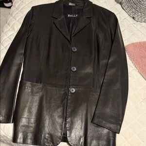 Bally Women's Black Leather Blazer